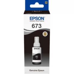 Epson 673 BK (T6731) Noir - Bouteille d'encre Epson d'origine (C13T67314A)