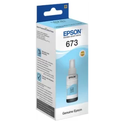 Epson 673 LC (T6735) Cyan Clair - Bouteille d'encre Epson d'origine (C13T67354A)