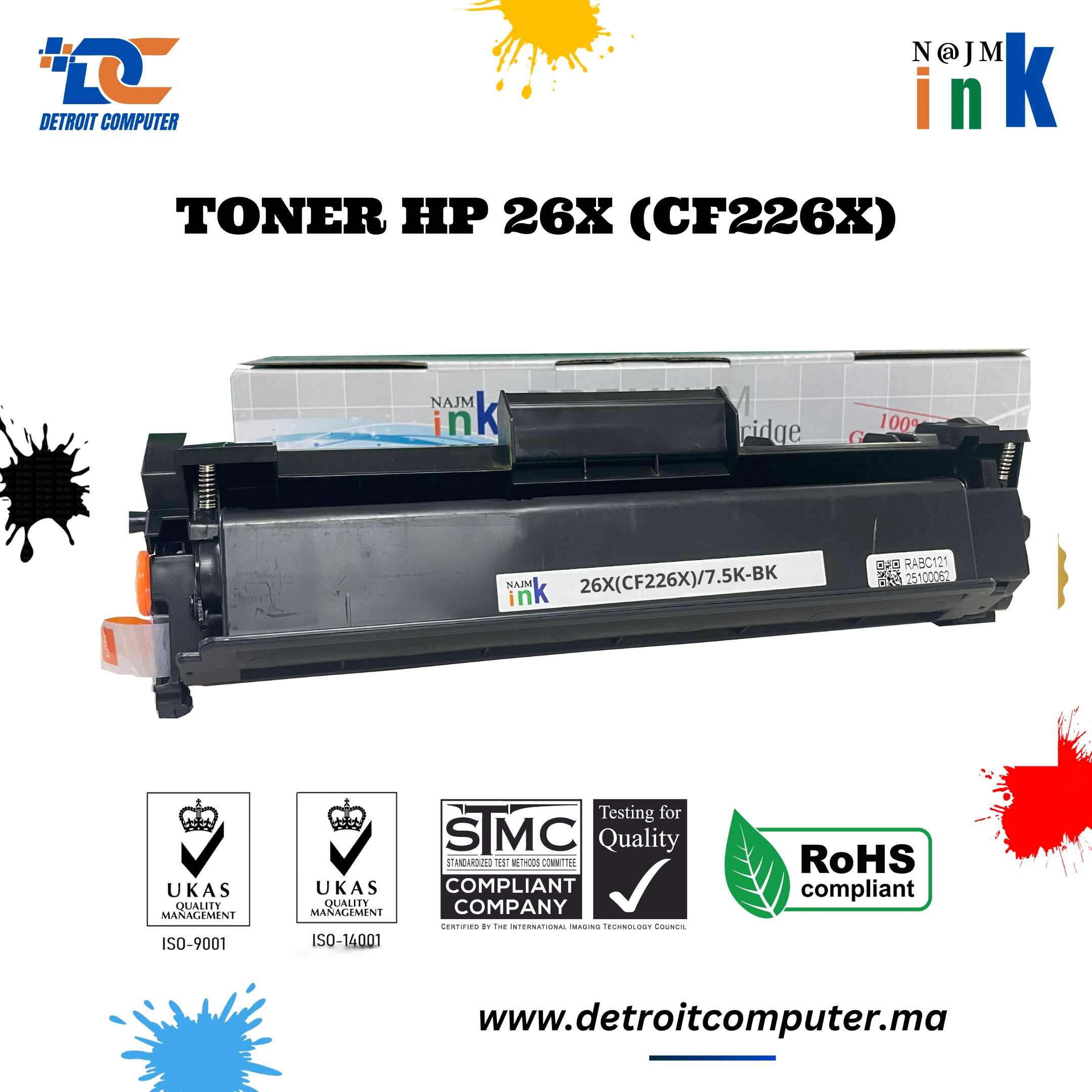 Toner Compatible HP 26X Noir (CF226X) - Najm ink