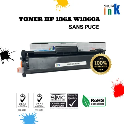 Toner Compatible HP 136A W1360A SANS PUCE